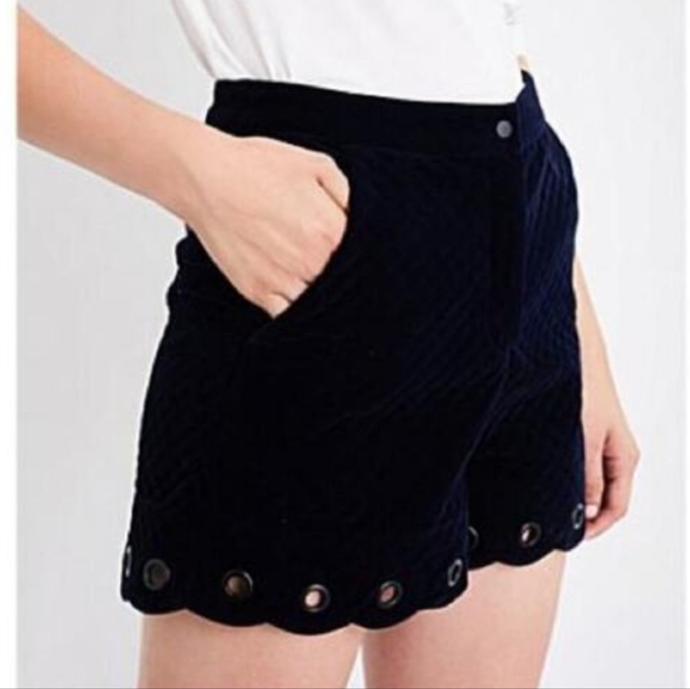 Maje quilted velvet shorts
